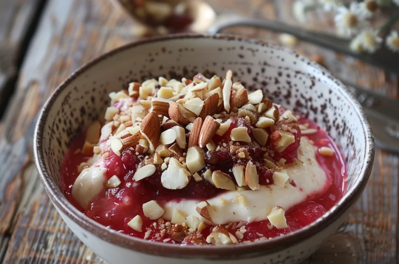 Skyr med rabarberkompot.