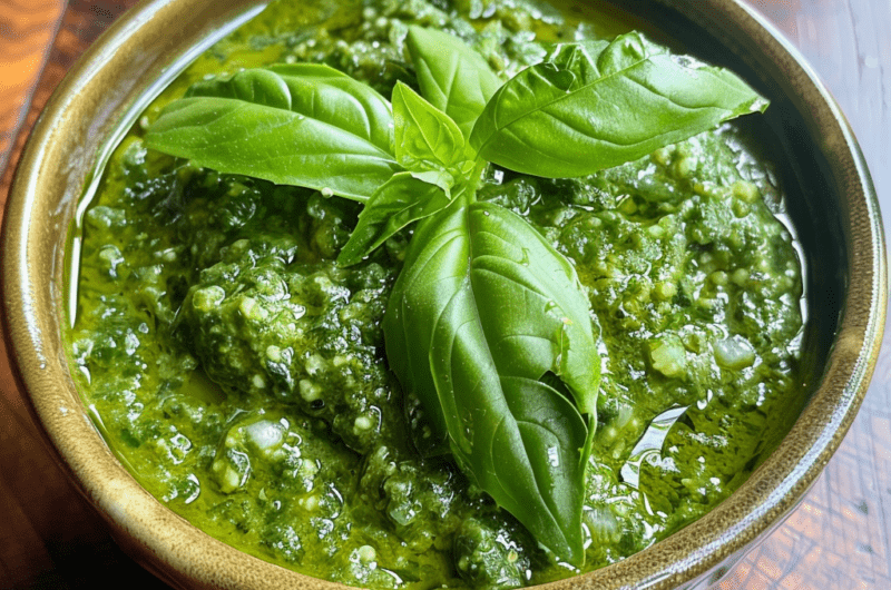 Basilikum pesto.