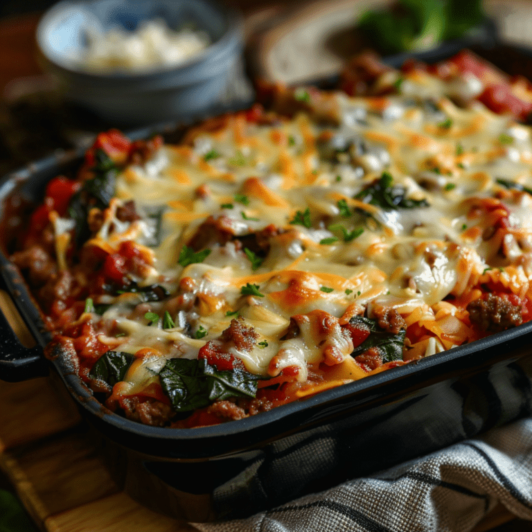 Grøntsags lasagne med hakket oksekød.