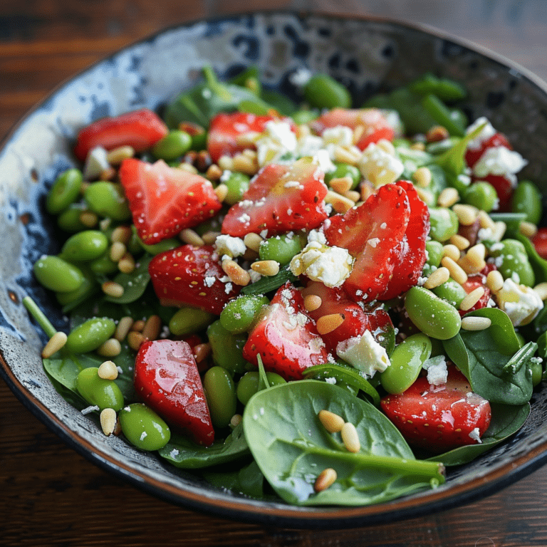 Spinat salat med jordbær.